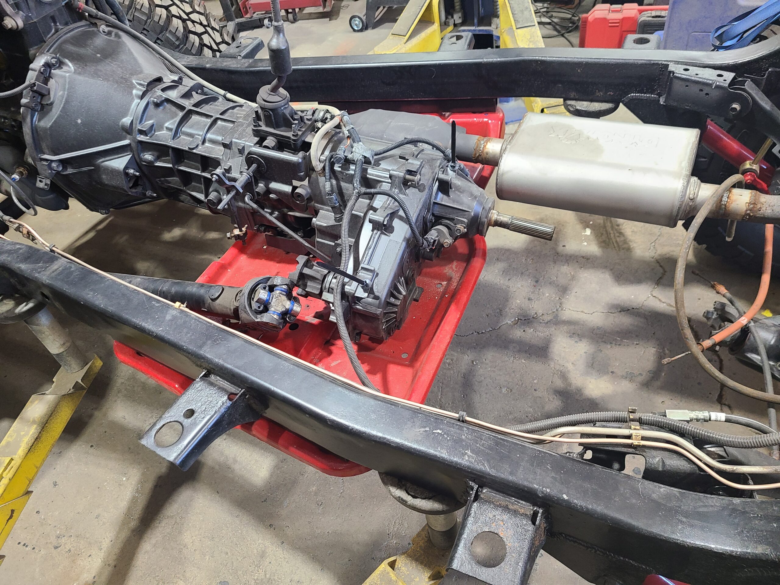 Bright red coated interior metal